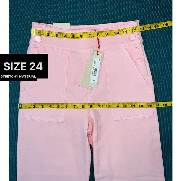 Alice + Olivia Donald High Waisted Light Pink Jean - Picture 7 of 16